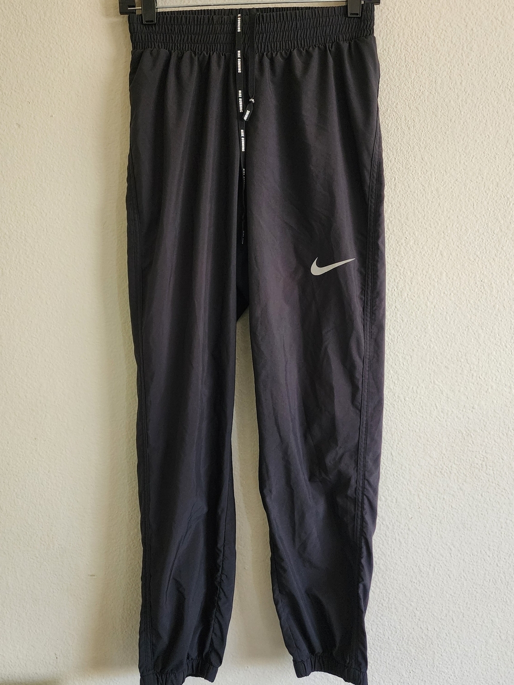 Nike Women's PR Woven Running Track Pants Black Size Small Zip Pockets